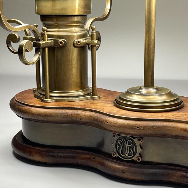 Vintage Wooden and Brass Table Lamp by Qvist & co, Sweden, 1970s For Sale - Image 17 of 18