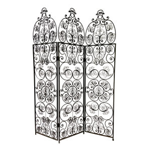 Early 20th Century Spanish Cast and Forged Iron 3 Part Folding Screen