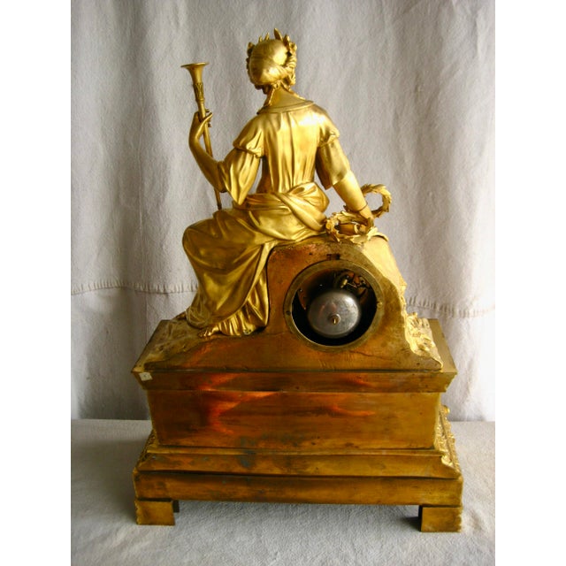 Early 19th Century French Charles X Gilded Bronze Mantel Clock For Sale - Image 13 of 15