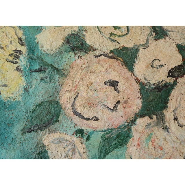 1950s Mid Century Impressionist Erik Martin Flowers Still Life Painting For Sale - Image 4 of 16