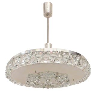 Silver-Plated Faceted Crystal Chandelier from Bakalowits & Söhne, 1950s For Sale