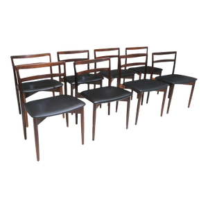 Mid 20th Century Harry Ostergaard Danish Rosewood Dining Chairs, Set of 8