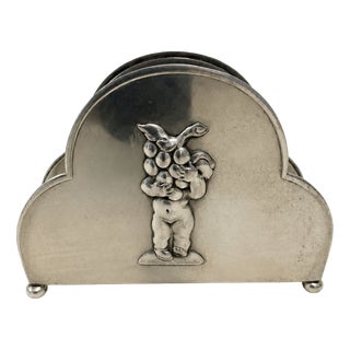 Swedish Grace Silver-Plated Napkin & Letter Holder from G.A.B., 1930s For Sale