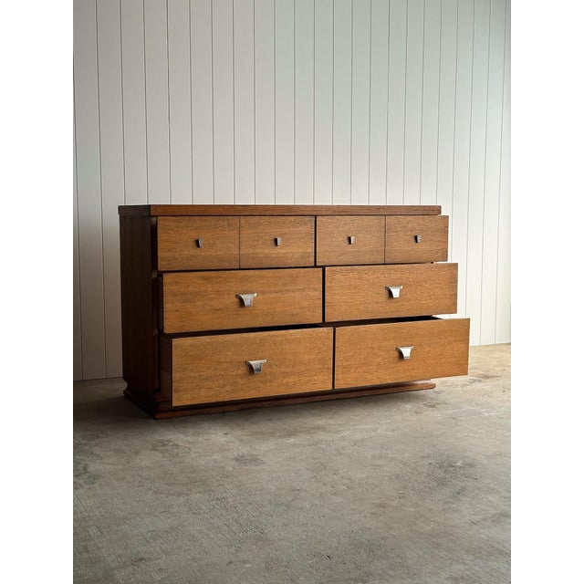 Vintage Architectural Oak 6-Drawer Dresser, C. 1960s For Sale - Image 11 of 15
