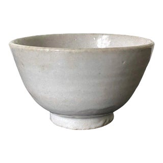 Antique Korean Ceramic White Bowl Joseon Dynasty For Sale