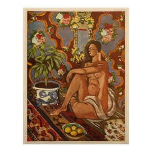 1940s After Henri Matisse "Decorative Figure", First Edition Period Swiss Lithograph