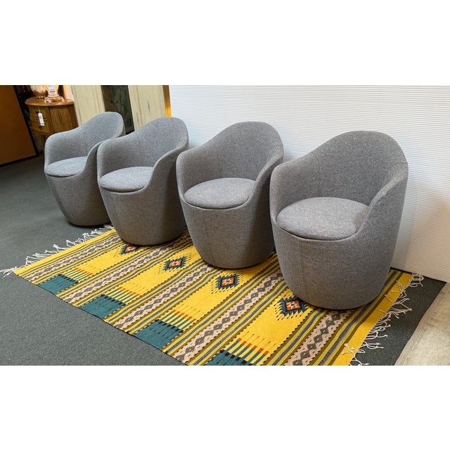 Design Plus Gallery presents a Set of Four of Lína Swivel Dining Chairs by Hlynur Atlason from Design Within Reach. Each...