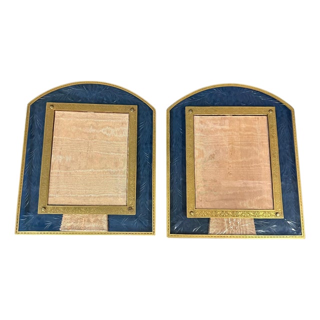 Early 20th Century Outstanding Pair of French Crystal Photo Frames - A Pair For Sale