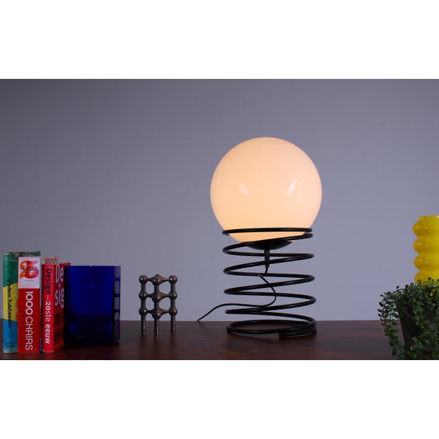 Large Pop Art Glass Globe Spring Table Lamp from Woja Lighting, 1970s For Sale - Image 13 of 14