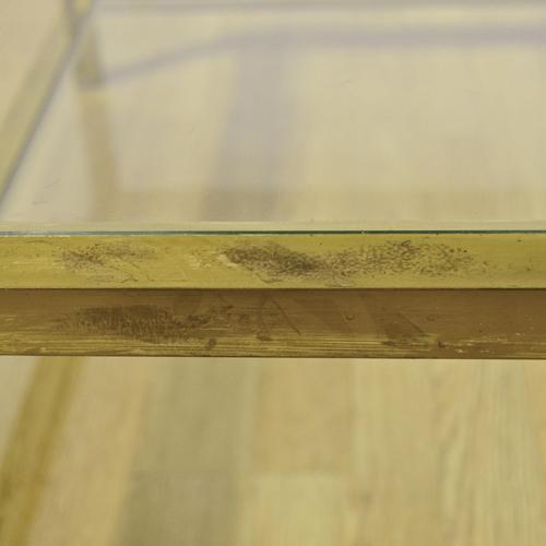 Vintage Glass and Brass Coffee Table, 1970s For Sale - Image 8 of 9