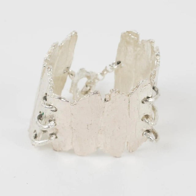 Modern Biche de Bere Paris Brutalist Silver Plate Link Bracelet For Sale - Image 3 of 9