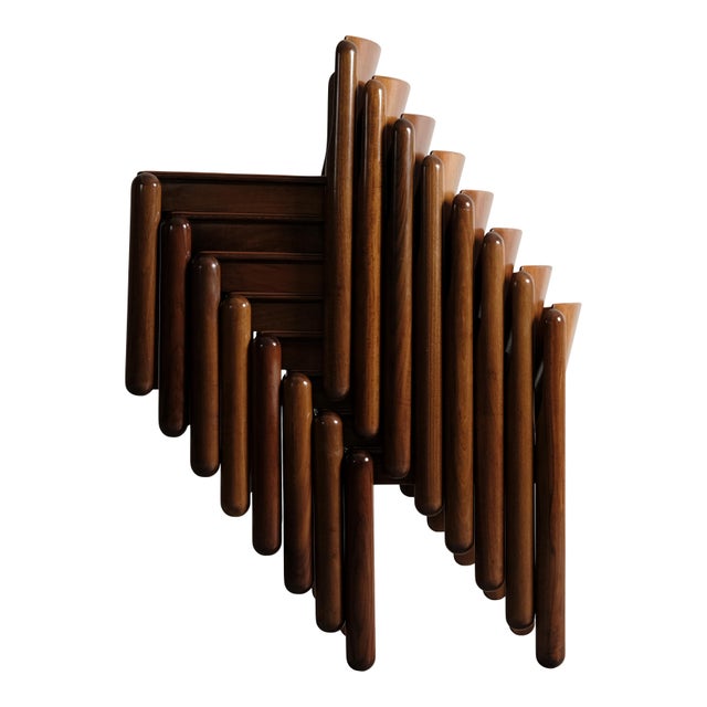 Set of 8 Model 122 chairs designed by Vico Magistretti in 1967 and produced by the Italian manufacturer Cassina. These...