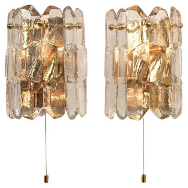 Small Palazzo Wall Lights in Gilt Brass attributed to J. T. Kalmar for Kalmar, 1970s, Set of 2 For Sale - Image 9 of 9