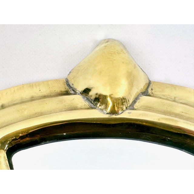 Antique Polished Wall Mirror in Brass, 19th Century For Sale - Image 3 of 12