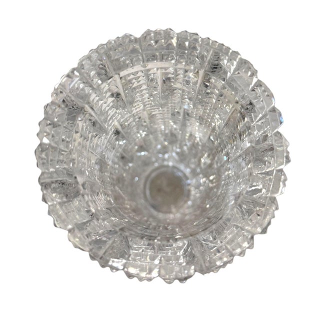 Transparent Signed Vladimír Žahour Monumental Hand Cut Czech Crystal Vase, 13.75” For Sale - Image 8 of 11