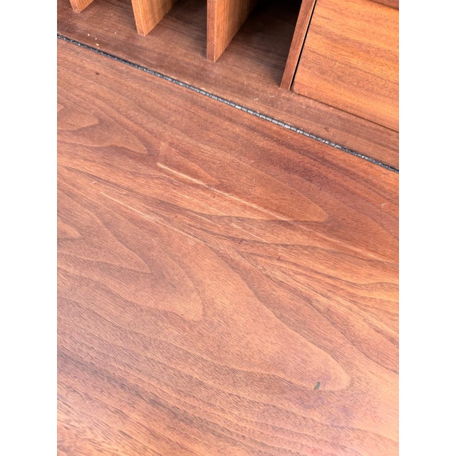 Brown Mid-Century Danish Teak Drop-Down Secretary Desk For Sale - Image 8 of 17