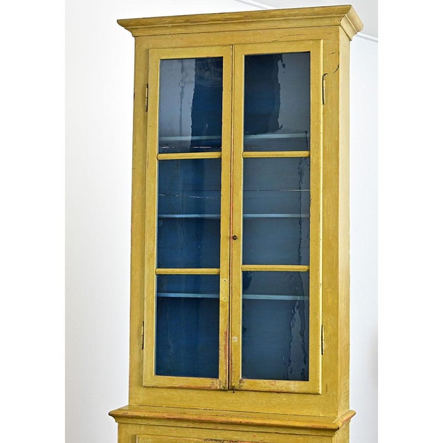 Victorian English 19th Century Tall Painted Bookcase For Sale - Image 3 of 9