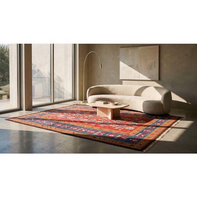 Early 20th Century Turkish Oushak Kilim ( 9'9" x 12'6" - 297 x 381 ) For Sale - Image 10 of 10
