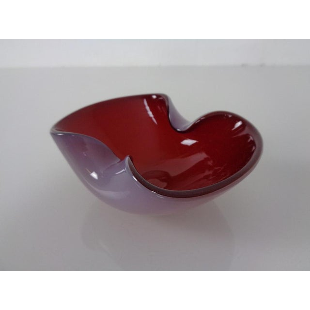 Red and Lilac Sommerso Murano Glass Bowl or Ashtray, Italy, 1960s For Sale - Image 3 of 15