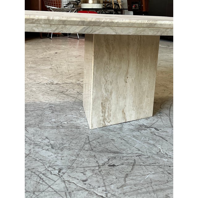 Mid-Century Modern Vintage Post Modern Travertine Stone Coffee Table For Sale - Image 3 of 4