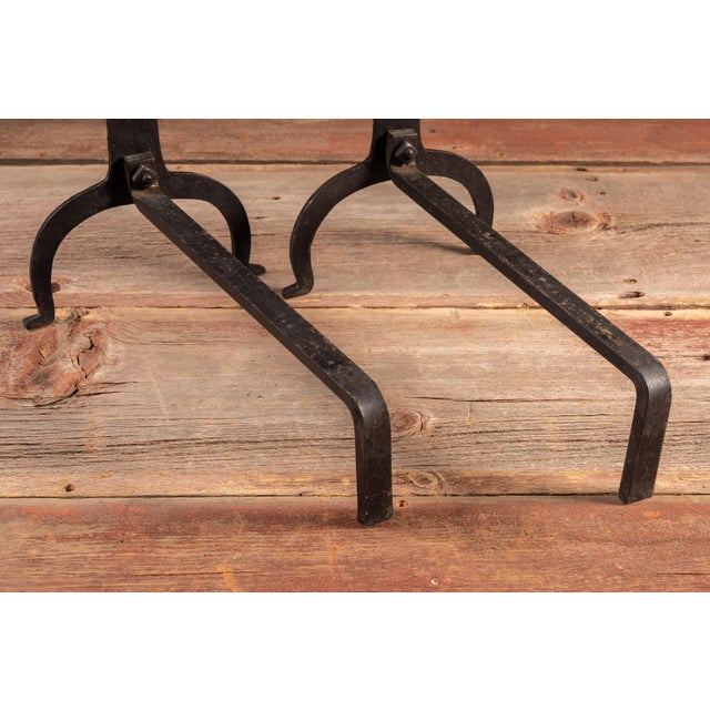 Early 20th Century Arts & Crafts Forged-Iron Bulldog Andirons — A Pair For Sale - Image 9 of 9