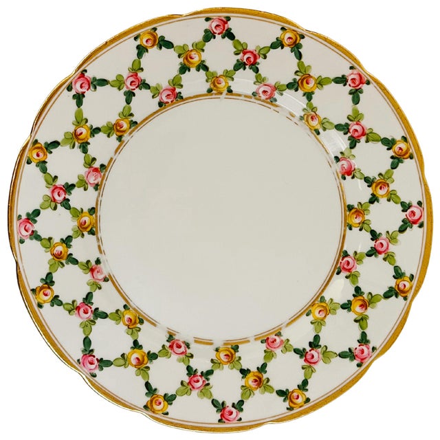 Victorian Antique Saxe German Porcelain Plates Imported by Leopold p.h. Fisher, Set of 8 For Sale - Image 3 of 13