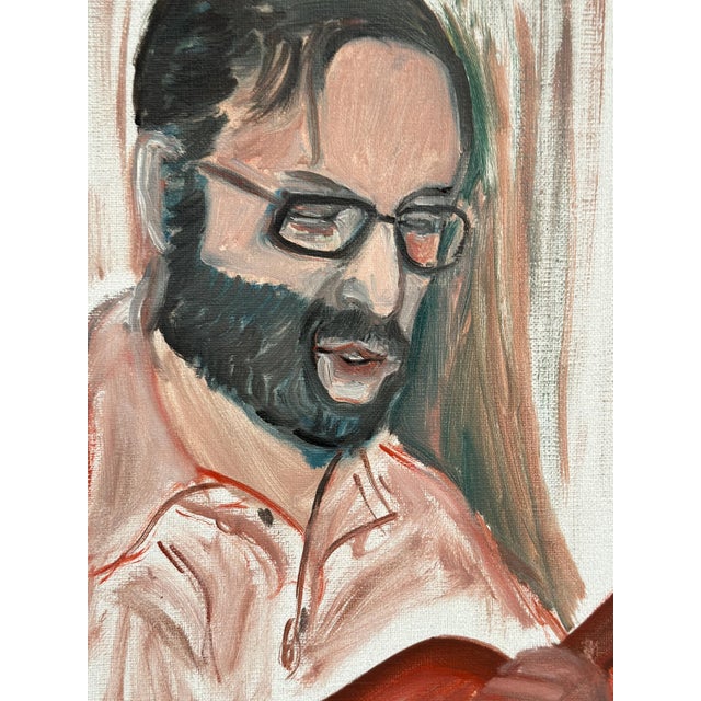Karin Larsson, Musician with Guitar, 1970s, Oil Painting on Canvas, Framed For Sale - Image 10 of 18