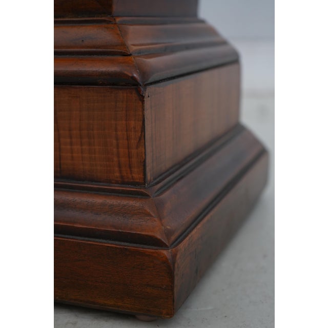 Theodore Alexander Neoclassical Burl Wood Tapered Pedestal Stand For Sale - Image 9 of 11