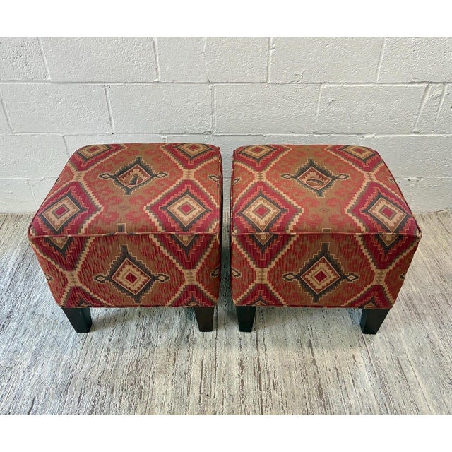 Red Kilim Ottomans - Matching Pair For Sale - Image 8 of 8