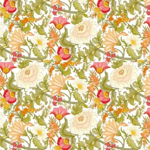 Poppy Wallpaper - Pearl White