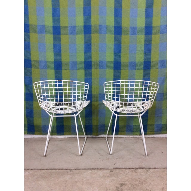 Set of 6 White Metal Indoor / Outdoor Chairs by Harry Bertoia for Knoll For Sale - Image 12 of 18