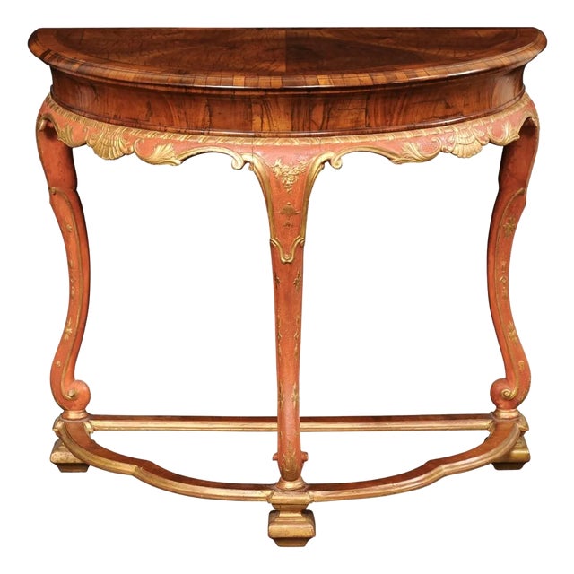Italian Demi Console - One of a Kind Piece! For Sale