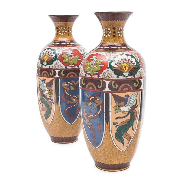 Vintage Japanese Vases, Set of 2 For Sale - Image 9 of 11