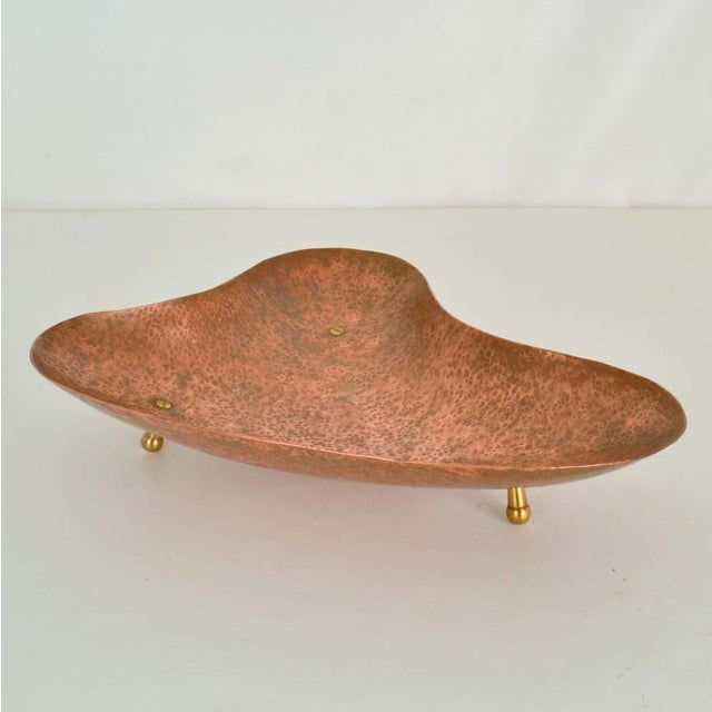 Kidney Shape Copper Decorative Bowl, 1950s For Sale - Image 10 of 15