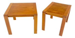 Pair of Solid Teak Danish Mid Century Modern Teak Side End Night Tables Stands