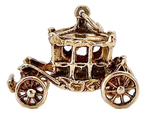 1960s Vintage Cinderella Carriage Gold Charm, London 1962, 9kt