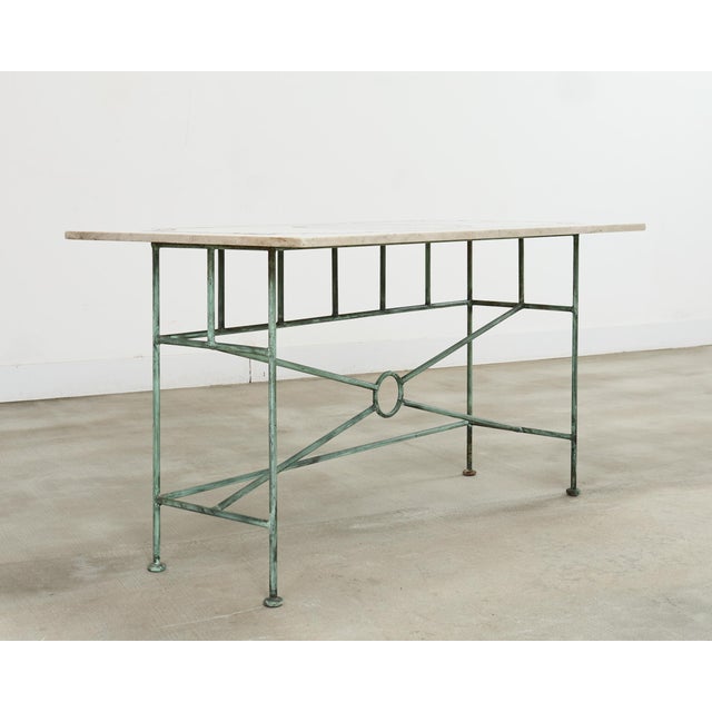 Mid 20th Century Neoclassical Pompeiian Style Italian Marble Specimen Console Table For Sale - Image 5 of 18