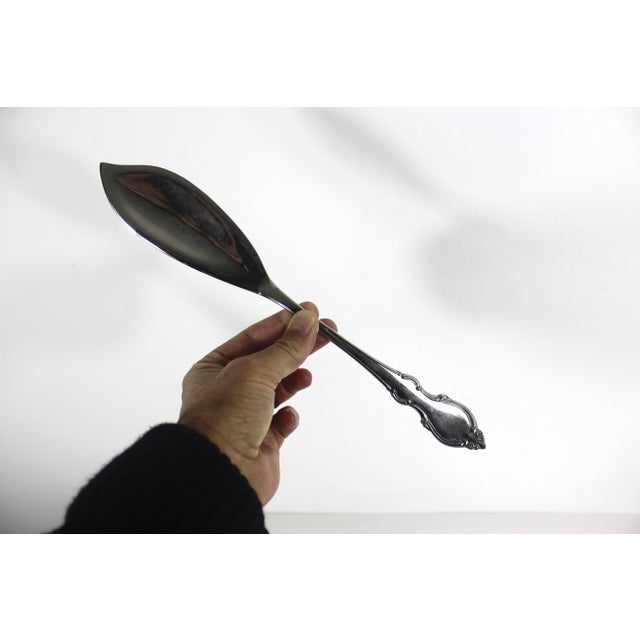 Vintage Italian Silver Plated Fish Server or Cake Server Serving Spoon For Sale - Image 11 of 11