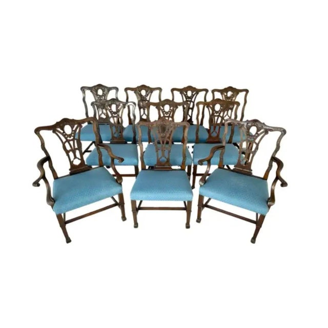 Chippendale Set of Ten George III Style Chippendale Dining Chairs For Sale - Image 3 of 18