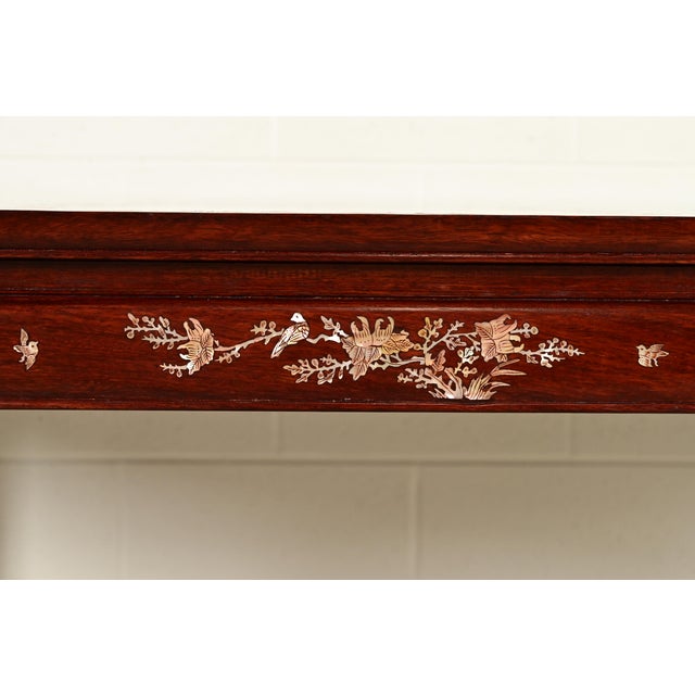Antique Chinese Carved Rosewood Extension Dining Table With Mother of Pearl Inlay, Circa 1890s For Sale - Image 11 of 16