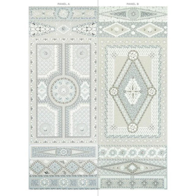 Contemporary Sample - Schumacher X Mary McDonald Shell Grotto Panel A in Seafoam For Sale - Image 3 of 6