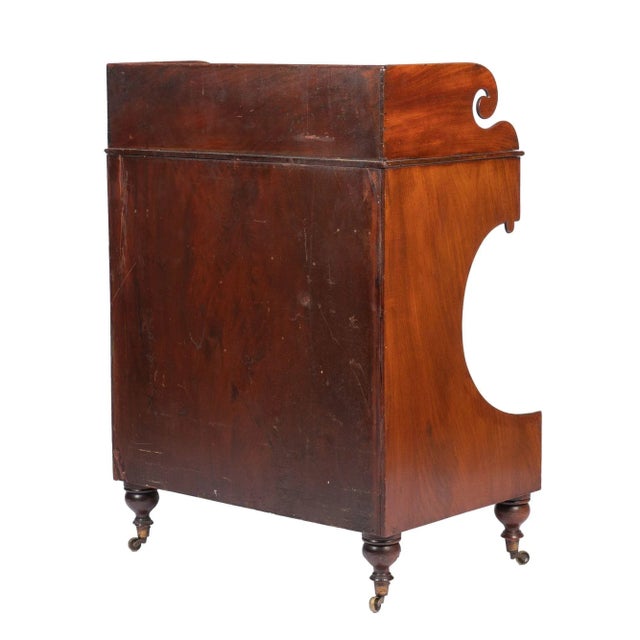19th Century American Mahogany Demilune Dressing Stand on Brass Castors, C. 1830's For Sale - Image 5 of 13