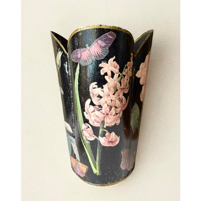 1990s Vintage Marye-Kelley Decoupage Wastebasket For Sale - Image 5 of 5