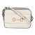 White Textured Calfskin Small Horsebit 1955 Shoulder Bag For Sale