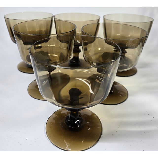 Vintage Boho Chic Nutmeg Champagne Coupes - Set of Six For Sale - Image 9 of 12