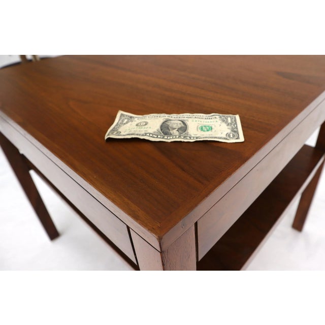 Mid-Century Modern Mid-Century Modern Walnut Rectangle Two Tier End Table For Sale - Image 3 of 12