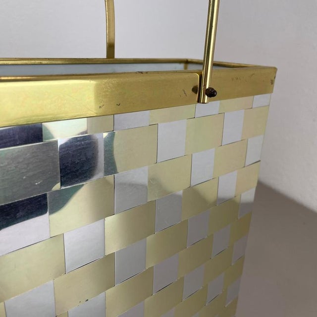 Hollywood Regency Bicolor Magazine Holder in the style of Paul Evans, Italy, 1970s For Sale - Image 10 of 16