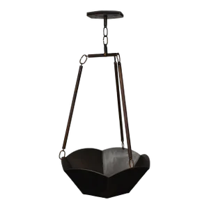Contemporary Hanging Planter With Hexagonal Canopy