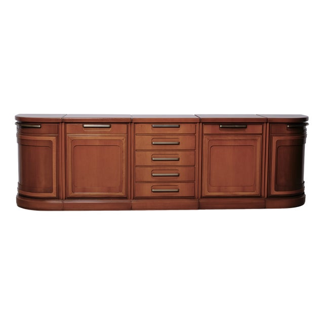 Italian Modular Sideboard in Wood, 1980s For Sale