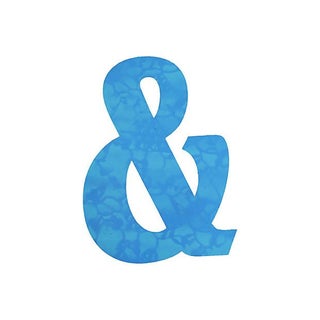 Large Blue Metal Marquee Ampersand For Sale
